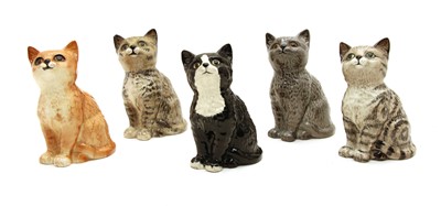 Lot 581 - A collection of five Beswick model 1886 cats