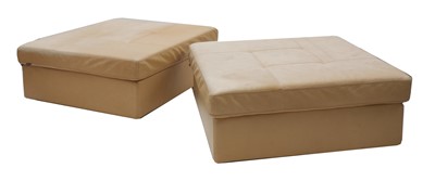 Lot 760 - A pair of Danish tan leather pouffes