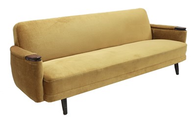 Lot 363 - A Danish mustard fabric settee