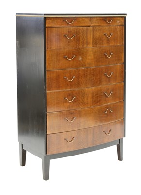 Lot 75 - A Danish walnut and ebonised chest