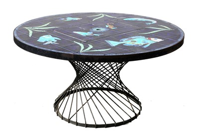 Lot 254 - A Danish tile top garden table