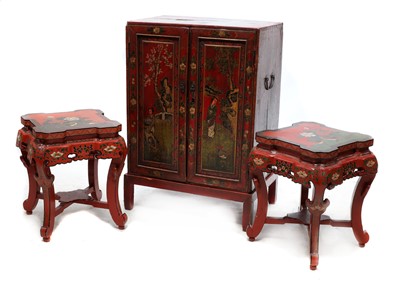 Lot 898 - A lacquered cabinet on stand