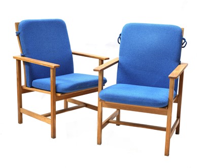 Lot 754 - A pair of oak desk chairs
