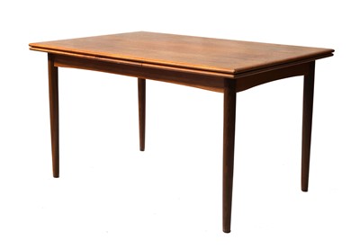Lot 755 - A Danish teak draw-leaf dining table
