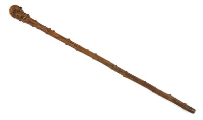 Lot 767 - A Japanese carved root wood walking stick