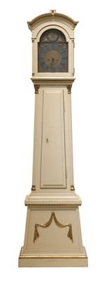 Lot 854 - A Danish painted longcase clock
