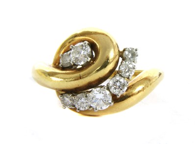 Lot 55 - A gold diamond dress ring