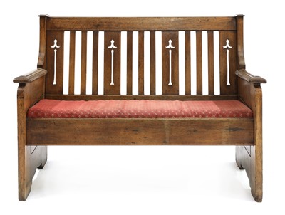 Lot 189 - An Arts and Crafts oak settle