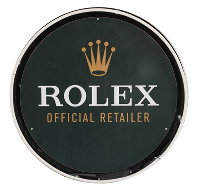 Lot 29 - A CONTEMPORARY 'ROLEX OFFICIAL RETAILER' SIGN