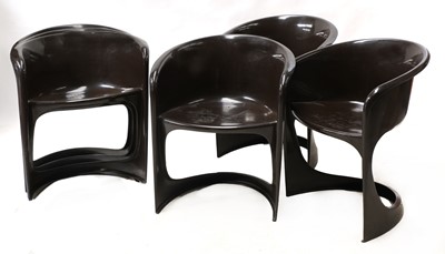 Lot 252 - A set of six  'Model 290' moulded plastic stacking chairs