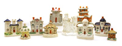 Lot 382 - A Collection of mid 19th century Staffordshire pastille burners