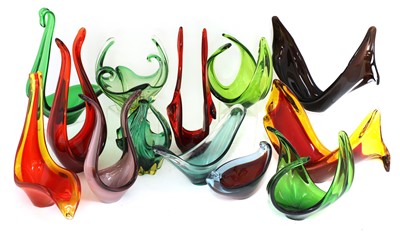 Lot 118 - Thirteen Italian Murano glass vases