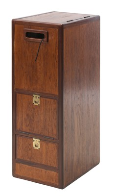 Lot 126 - A Swiss portable teak drinks cabinet