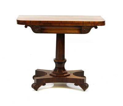 Lot 748 - A George IV rosewood fold over card table