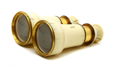 Lot 520 - A pair of 19th Century brass and ivory binoculars