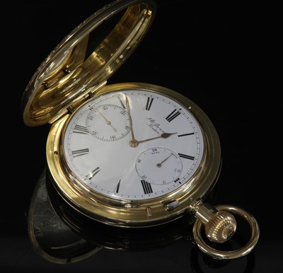 Lot 340 - A cased 18ct gold top wind hunter pocket watch