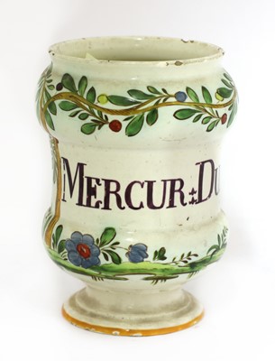 Lot 408A - A majolica drug jar