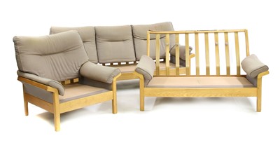 Lot 507 - An Heal's ash three-piece suite