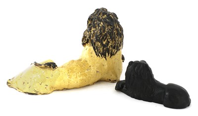 Lot 103 - A large Continental pottery model of a lion