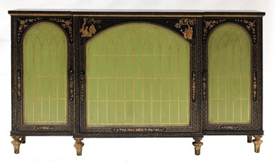 Lot 572 - A Regency-style breakfront side cabinet