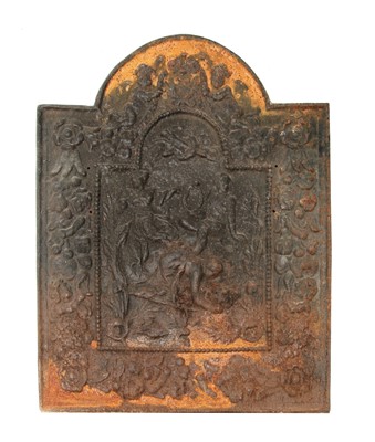 Lot 173 - A large cast iron fireback