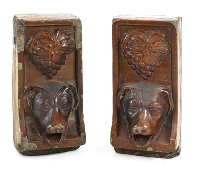 Lot 90 - A pair of salt-glazed fountain bricks
