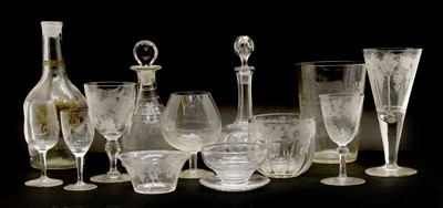 Lot 490 - A quantity of 18th century and later glassware