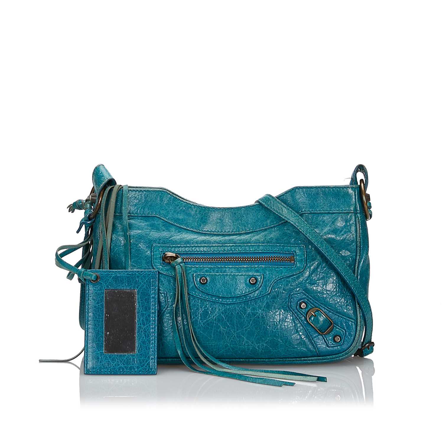 Lot 428 - A Balenciaga green Motocross classic hip crossbody bag