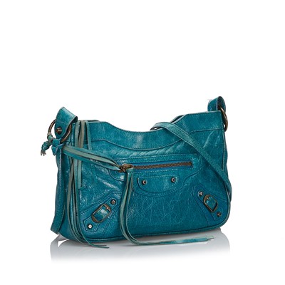 Lot 428 - A Balenciaga green Motocross classic hip crossbody bag