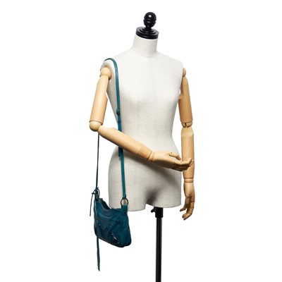 Lot 428 - A Balenciaga green Motocross classic hip crossbody bag