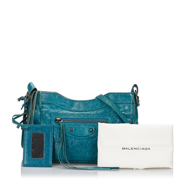Lot 428 - A Balenciaga green Motocross classic hip crossbody bag
