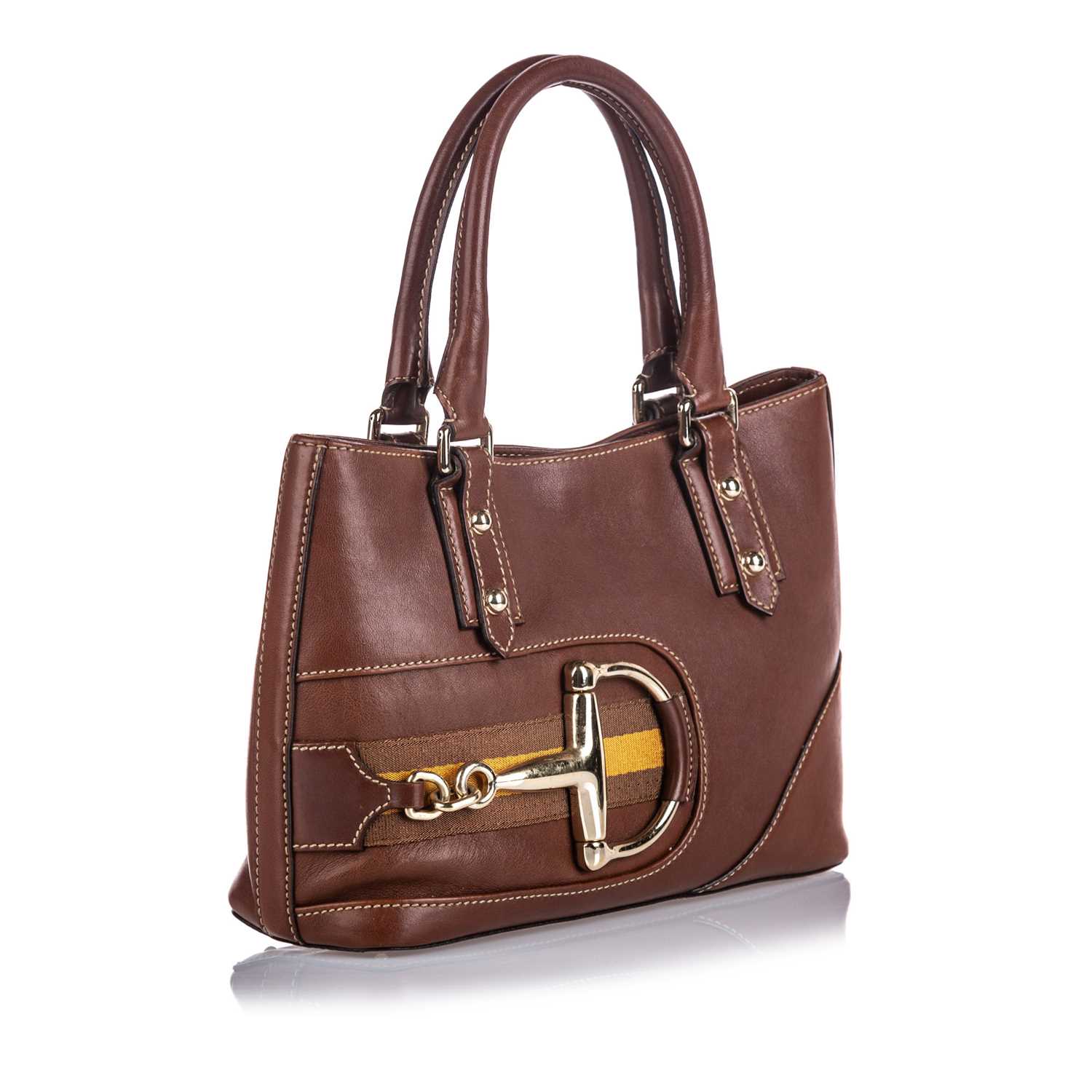 Lot 424 - A Gucci brown leather 'Hasler' tote