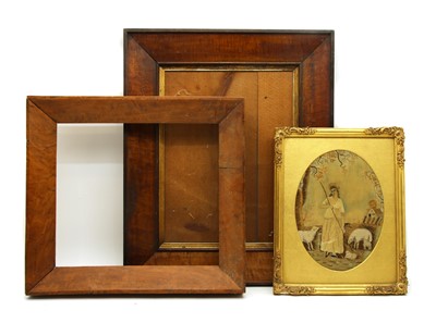 Lot 637 - A George III silk work picture of a shepherdess