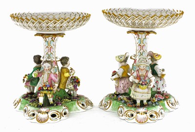 Lot 243 - A pair of Stevenson & Hancock Derby fruit stands