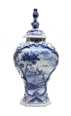 Lot 191 - A Delft baluster jar and cover