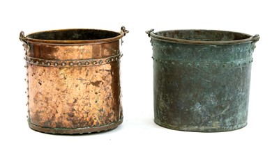 Lot 274 - A pair of copper coal buckets
