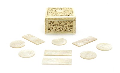 Lot 178 - A Chinese ivory gaming counter box