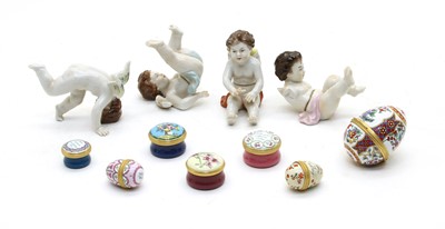 Lot 362 - A set of four Dresden porcelain cherubs