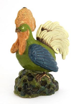 Lot 98 - A Continental pottery cockerel