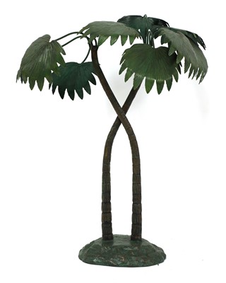 Lot 246 - A cold painted bronze palm tree