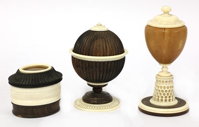 Lot 86 - Three ornamental turned treen items