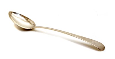 Lot 519 - A Georgian Old English pattern silver basting spoon