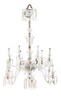 Lot 206 - A clear glass chandelier