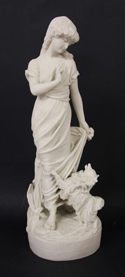 Lot 269 - New Friends, a Copeland parian figure with small dog