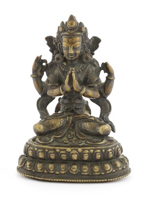 Lot 215 - A Tibetan bronze bodhisattva