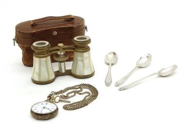 Lot 527 - A Swiss 800 grade silver open faced fob watch