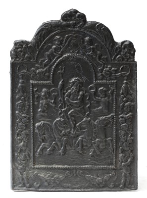 Lot 781 - A 17th century-style cast iron fireback