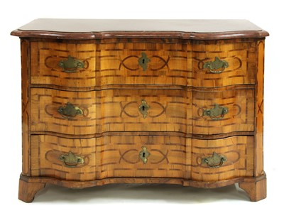 Lot 387 - An inlaid walnut commode
