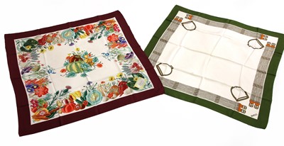 Lot 134 - An Hermès 'Dies et Hore' silk scarf