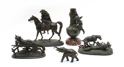 Lot 461 - A small bronze figure of an elephant